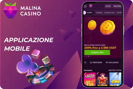 Applicazione mobile Malina Casino