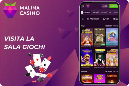 Malina Casino Visita la sala giochi