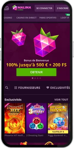 Malina Casino Visitez le site officiel